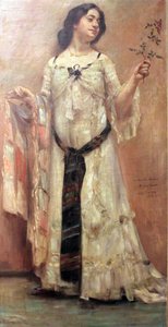 白いドレスを着たシャーロットベレンの肖像画 作： Lovis Corinth
